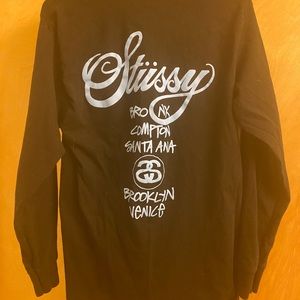 Black Stussy Long Sleeve Shirt